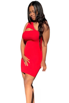 Glamorous Rib Dress - Red